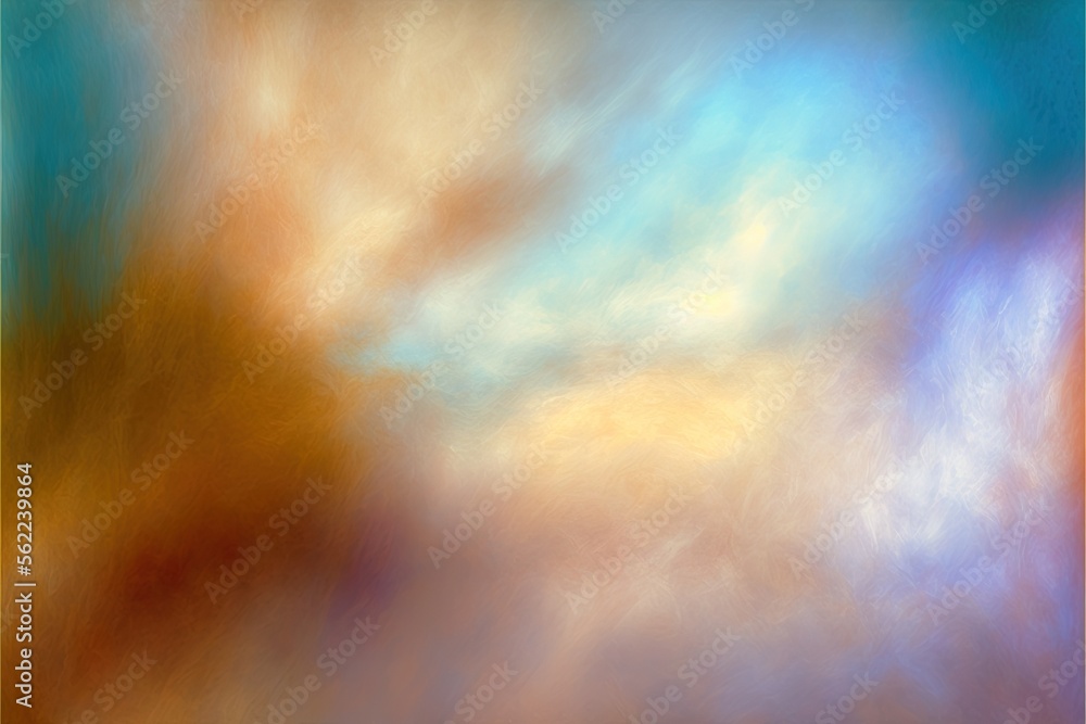 Poster a painting of a sky with clouds and a blue sky in the background with a few clouds in the sky and a 