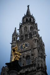 Munich Rathaus and Gold Statue