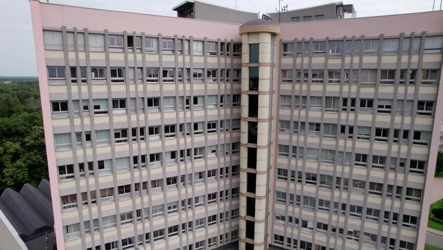  Tychy from a bird's eye view on a beautiful sunny day. The most popular places, buildings, architecture and objects in the city in the Silesian Voivodeship.