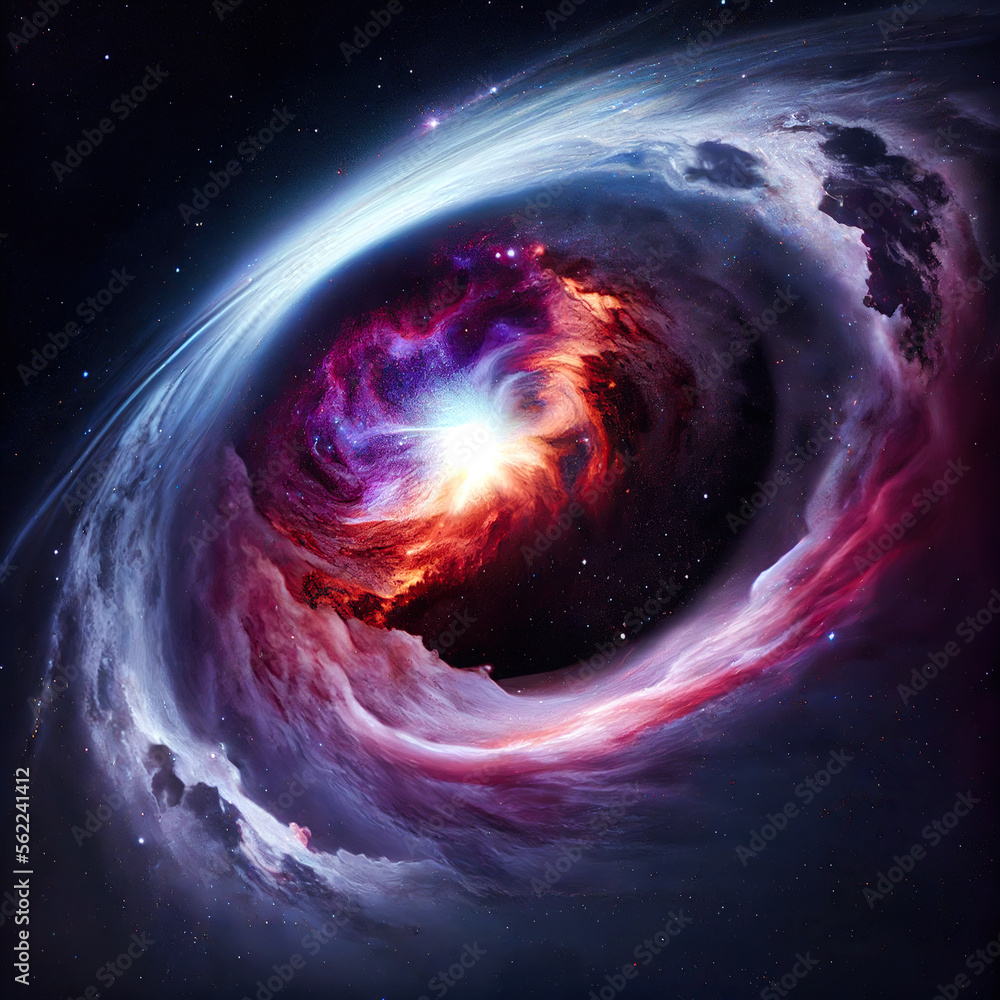 Wall mural psychedelic cosmic galaxy - by generative ai