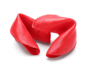 Red fortune cookies on white background. Valentine's Day celebration