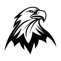 Eagle silhouette logo symbol design illustration. Clean logo mark design. Illustration for personal or commercial business branding.