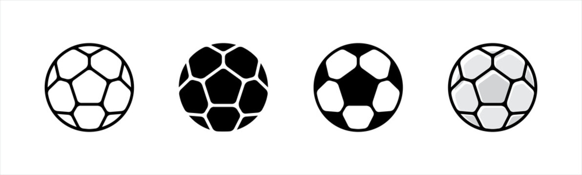 Soccer ball or football icon, symbol, signs, vector for sports apps and websites