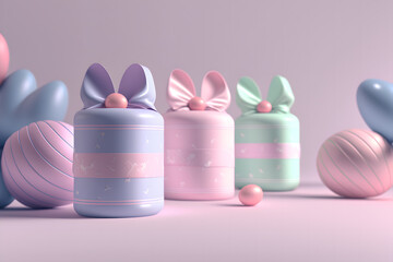 Happy Easter background, minimalistic background for Easter, Generative, Generative AI, Artificial Intelligence