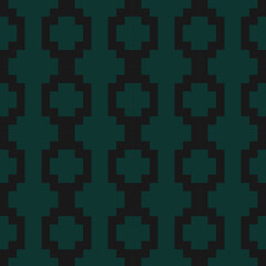 seamless black victorian geometric pattern with green mosaic ornament