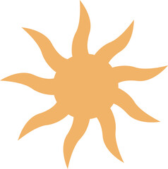 Retro sun ornament flat icon Magical element