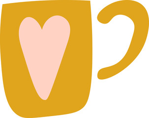 Hand drawn abstract coffee cup flat icon