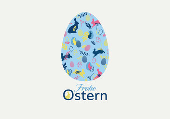 Frohe Ostern mit einem großen Ei und Muster