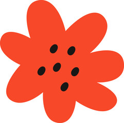 Decorative hand drawn abstract flower