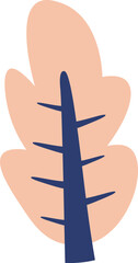Colorful hand drawn blooming tree flat icon