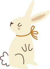 Cute cartoon easter rabbit flat icon