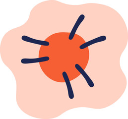 Hand drawn abstract flower doodles flat icon