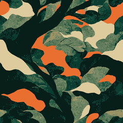 camouflage vector seamless pattern in warm colors