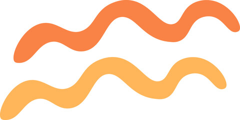 Hand drown colorful curly lines flat icon