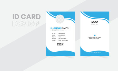 
Modern & Creative ID Card Design Template With Blue colors.