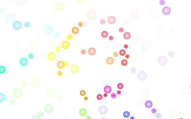 Light Green, Red vector background with bubbles.
