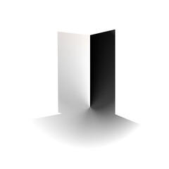 Abstract open door, contrast minimal white and black. Concept entrance, opens gradient. Delicate surrealism of geometric art. png