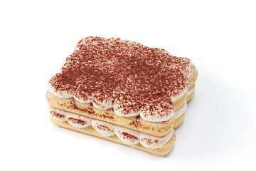 Tiramisu isolated on white background