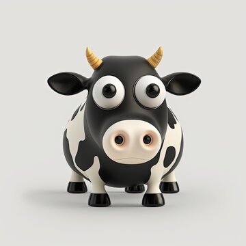 Cute Cartoon Jersey Cow Character (Generative AI)