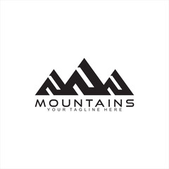 Abstract geometric mountains vector logo design.