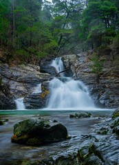 waterfall in the mountains