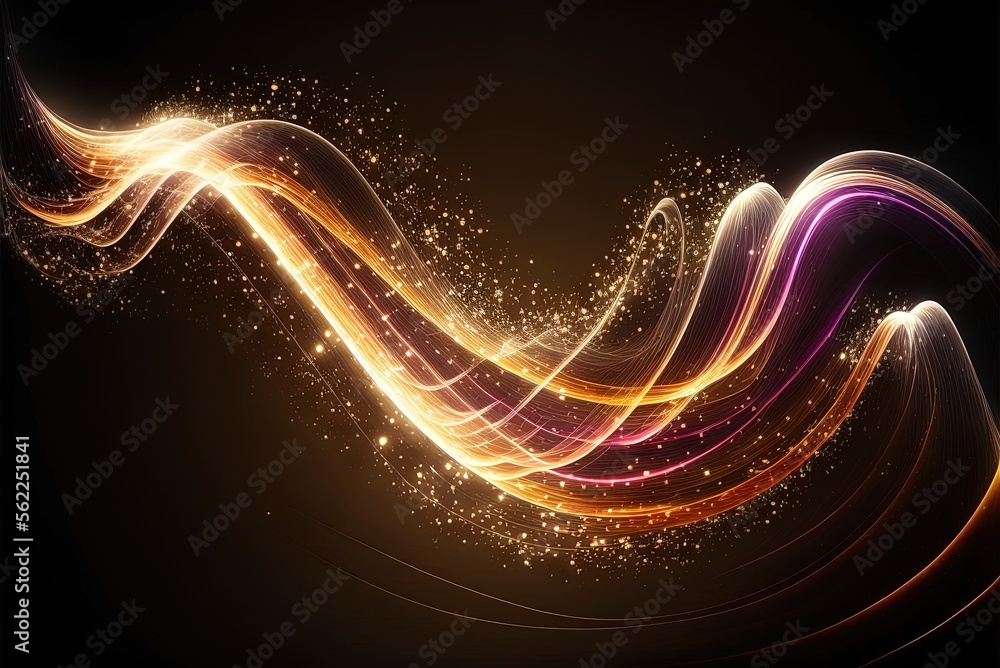Poster sparkling light lines from another world generative ai