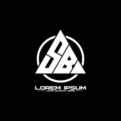 Letter SB triangle logo design vector