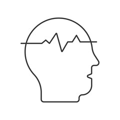 Brain health vector icon. Line sign for mobile concept and web design. Symbol, logo illustration. Vector graphics