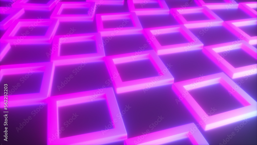Aufkleber neon squares. computer generated 3d render