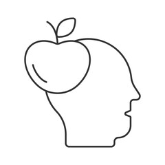 Brain health vector icon. Line sign for mobile concept and web design. Symbol, logo illustration. Vector graphics