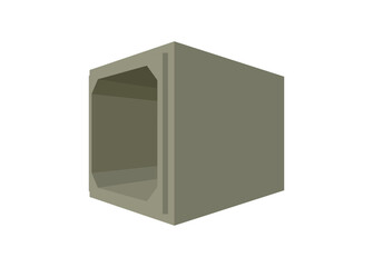 Box culvert. Simple flat illustration in perspective view.