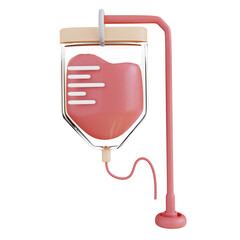 3d illustration of infusion blood bag