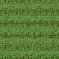 Green retro 1960s linen seamless pattern. Forest style vintage for decorative backdrop. Mid century moss old-fashioned geometric design. 