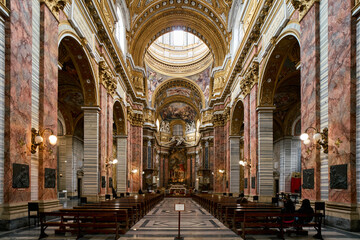 Fototapeta na wymiar The baroque church of SS. Ambrogio e Carlo al Corso in Rome 