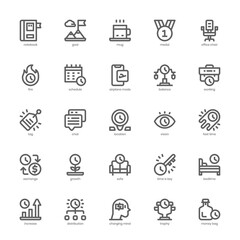 Productivity icon pack for your website, mobile, presentation, and logo design. Productivity icon outline design. Vector graphics illustration and editable stroke.