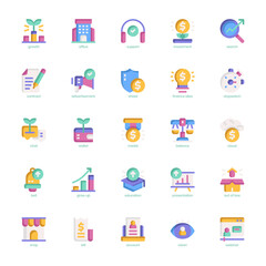 Business Growth icon pack for your website, mobile, presentation, and logo design. Business Growth icon flat design. Vector graphics illustration and editable stroke.