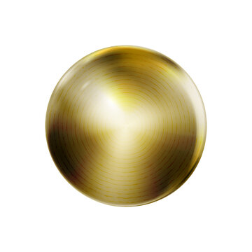 Realistic gold construction rivet, metal head isolated. Golden head in surface. Glossy metal cap. png