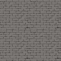 Obraz premium Block brick wall seamless pattern texture background. Vector illustration. Abstract background of brick masonry, running masonry, texture of a dark grey brick wall.