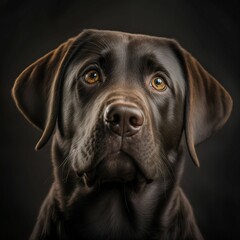 Fototapeta premium Black labrador retriever - Generative AI