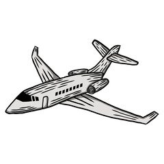 illustration of an airplane and jet fighter icon