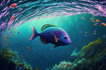 Obraz premium tropical fish. sketch art for artist creativity and inspiration. generative AI 