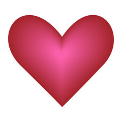 Abstract bright voluminous luminous heart for Valentines Day in trendy red shades. Design for cards