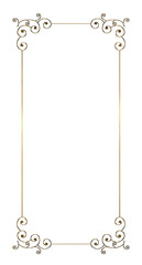 グラフィック素材、表彰状、ゴールドメタリックのオリエント柄、アラベスク柄、アンティーク、飾り罫ビンテージの長方形のフレーム