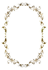 グラフィック素材、表彰状、ゴールドメタリックのオリエント柄、アラベスク柄、アンティーク、飾り罫ビンテージの長方形のフレーム