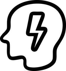 Idea icon symbol in black, creative inovation bulb symbol vector image
