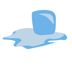 vector illustrations of wet melting ice cubes 