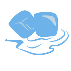 Obraz premium vector illustrations of wet melting ice cubes 