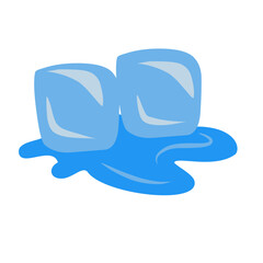 vector illustrations of wet melting ice cubes 
