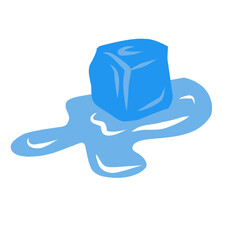vector illustrations of wet melting ice cubes 
