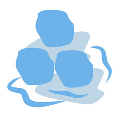 vector illustrations of wet melting ice cubes 